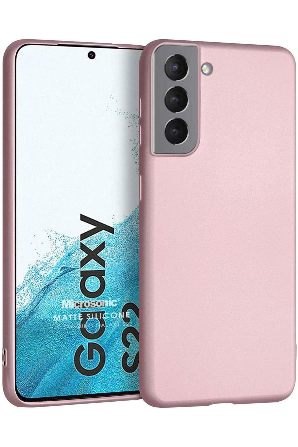 KDROĞLU plamystical Matte Silicone Galaxy S22 için Kılıf Rose Gold [Galaxy S22 ile Uyumlu Kılıf - Rose