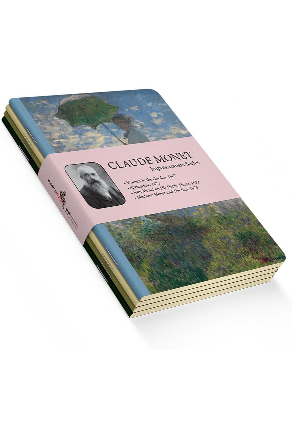 ÇAĞUR çağur Impressionism Series - A6, Claude Monet 4'lü Defter Seti I, Çizgisiz, Toplam 192 Sayfa, He