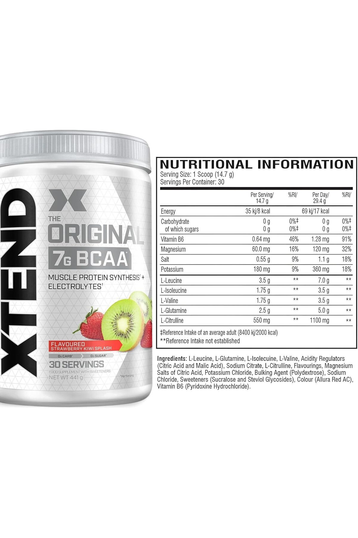 xtend-XTEND Original BCAA Powder Strawberry Kiwi Splash | ZERO CALORIE, ZERO CARB, ZERO SUGAR - Post Worko 5