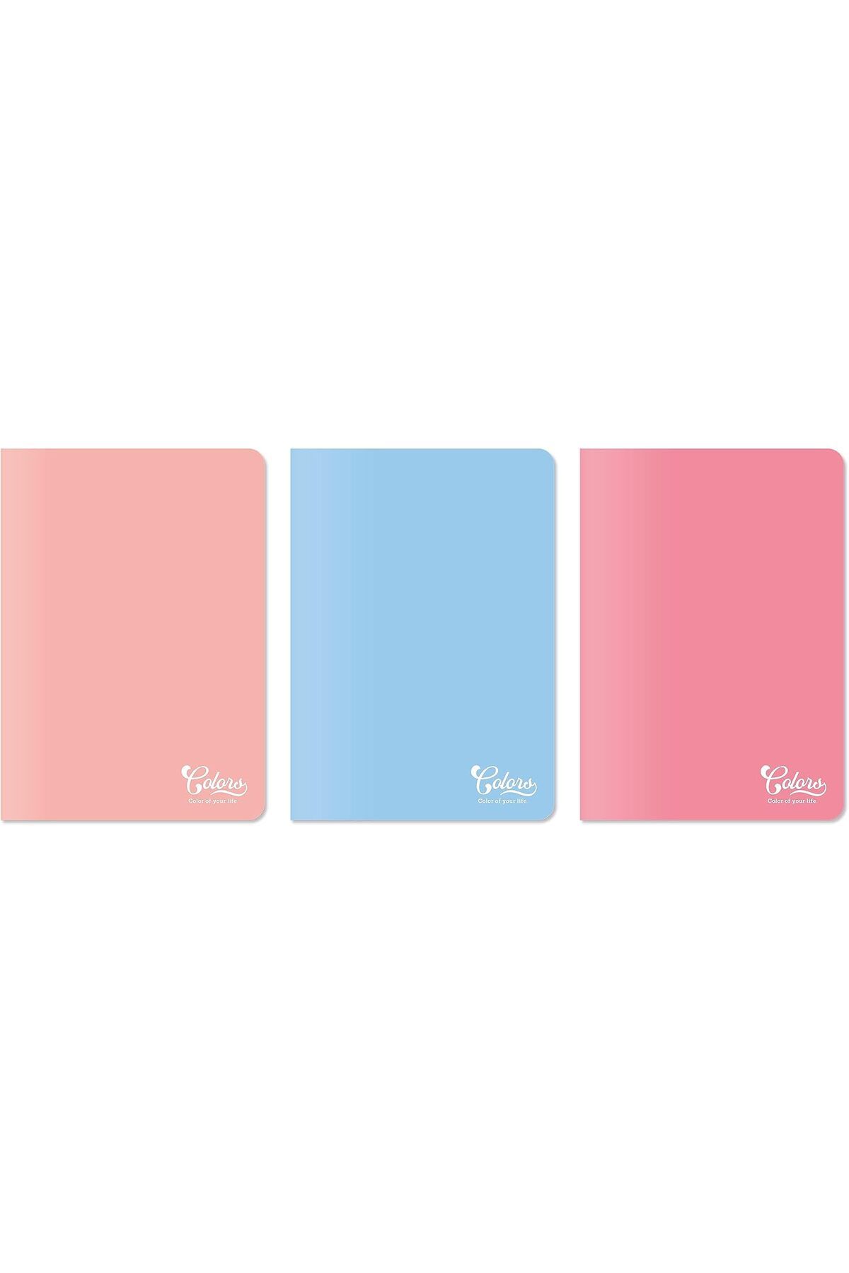 KDROĞLU GEÇMEZ Colors A4 80 Yaprak Kareli Defter 3'lü Paket, Somon, Pembe, Mavi AVM 1114477
