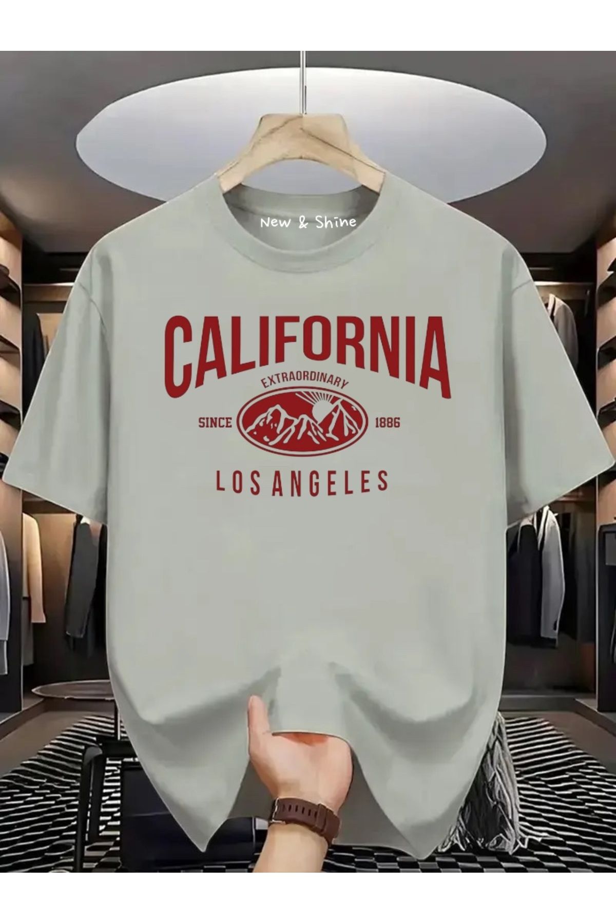 New Shine California Baskılı Oversize T-Shirt