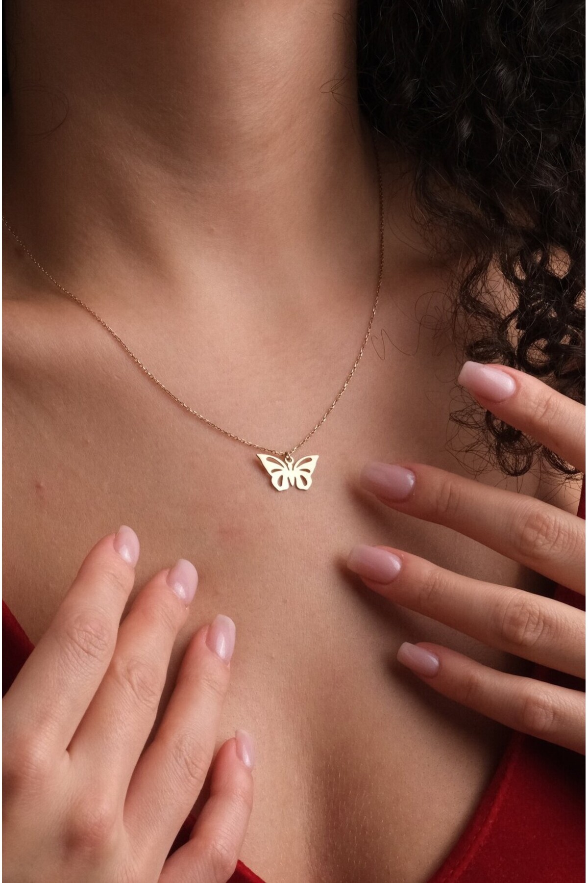 Women's Gold Plated Butterfly Necklace Sleeve Sleeve 001