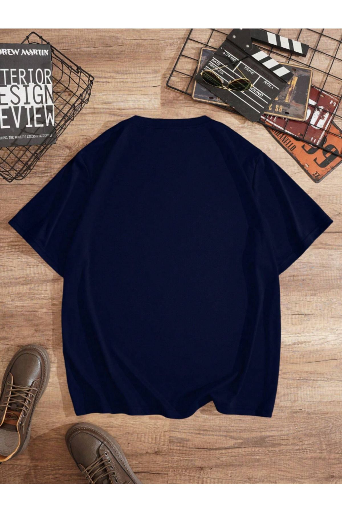 ALEGORİ Unisex Kadın/Erkek Los Angeles Renkli Özel Baskılı Oversize Pamuk Penye T-Shirt