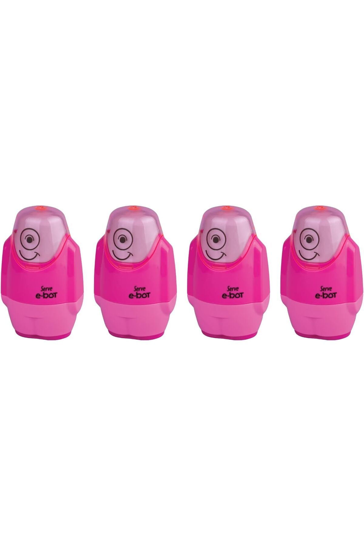 KDROĞLU E-BOT SİLGİLİ KALEMTIRAŞ FOSFORLU PEMBE 4LU SET