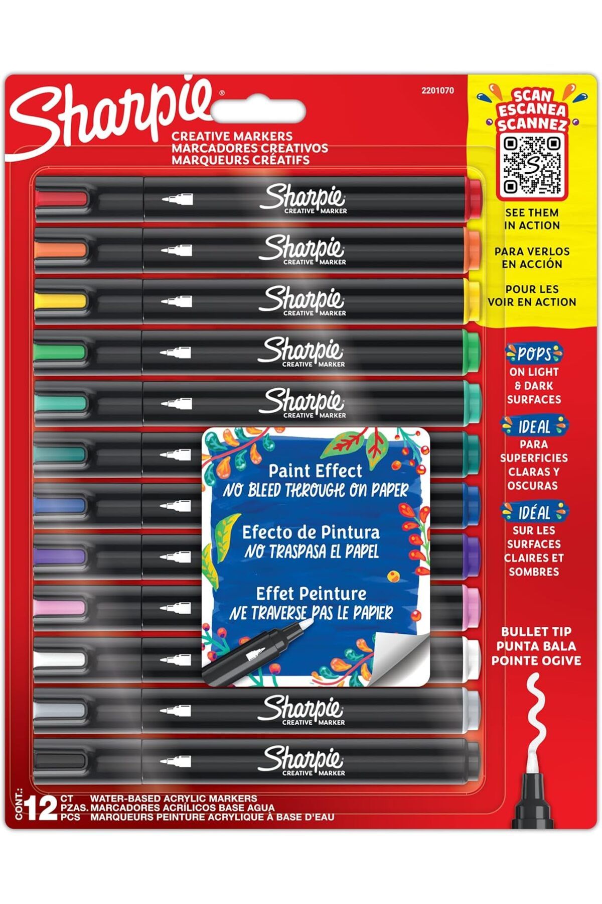 DERİK Creative Marker Akrilik Boya Kalemleri | Yuvarlak Uçlu Su Bazlı Boya Kalemi | Mürekkep