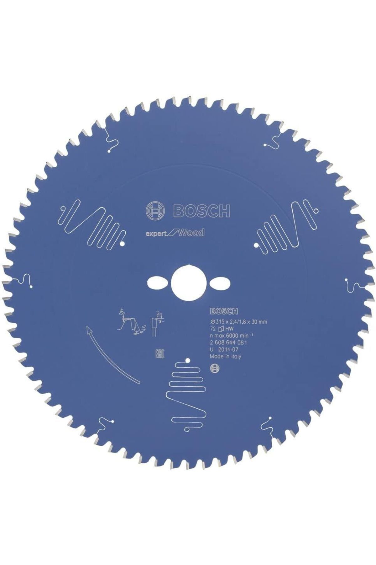 KDROĞLU plamystical dairesel testere bıçağı Expert için ahşap, 315 x 30 x 2,4 mm, diş sayısı 72, 1