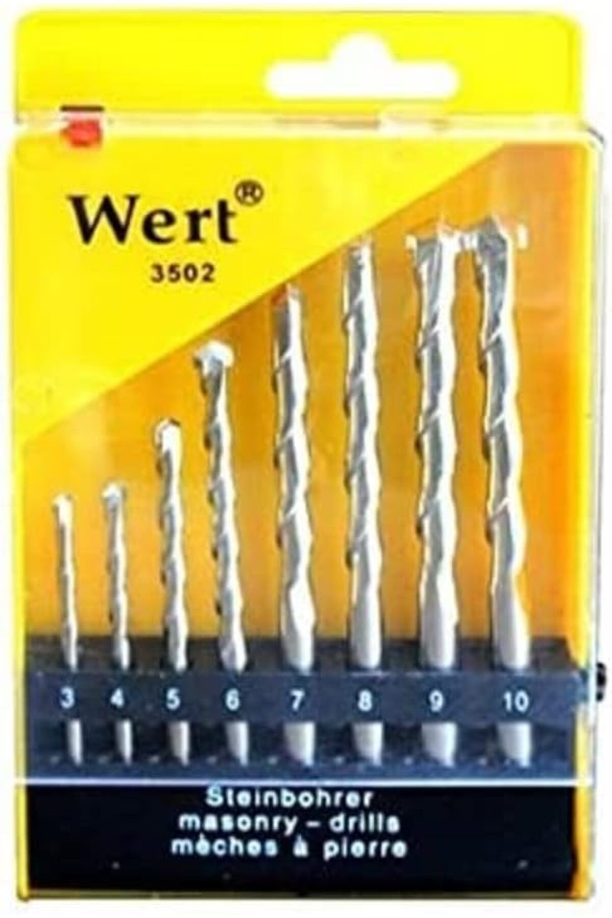 MEGOBİNE W 3502, Beton Matkap Ucu Seti (8 Parça), Gri, Sarı