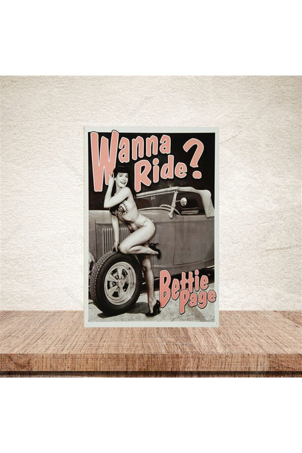 TAKIFİX Wanna Ride? Retro Ahşap Poster
