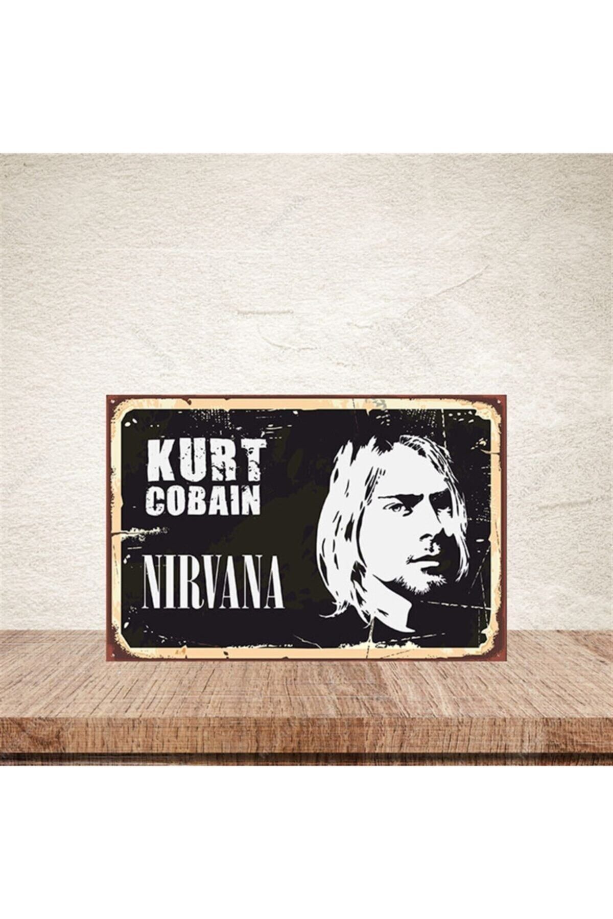 TAKIFİX Kurt Cobain Nirvana 20-30 Cm Retro Ahşap Poster