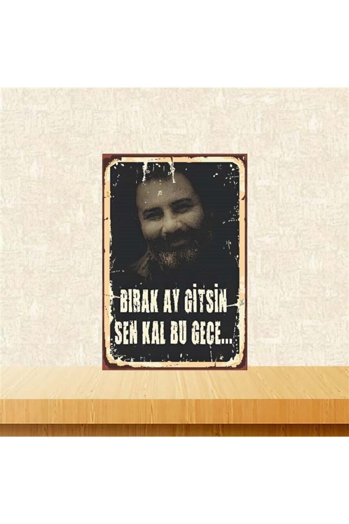 TAKIFİX Ahmet Kaya 20-30 Cm Retro Ahşap Poster Tkfx3659