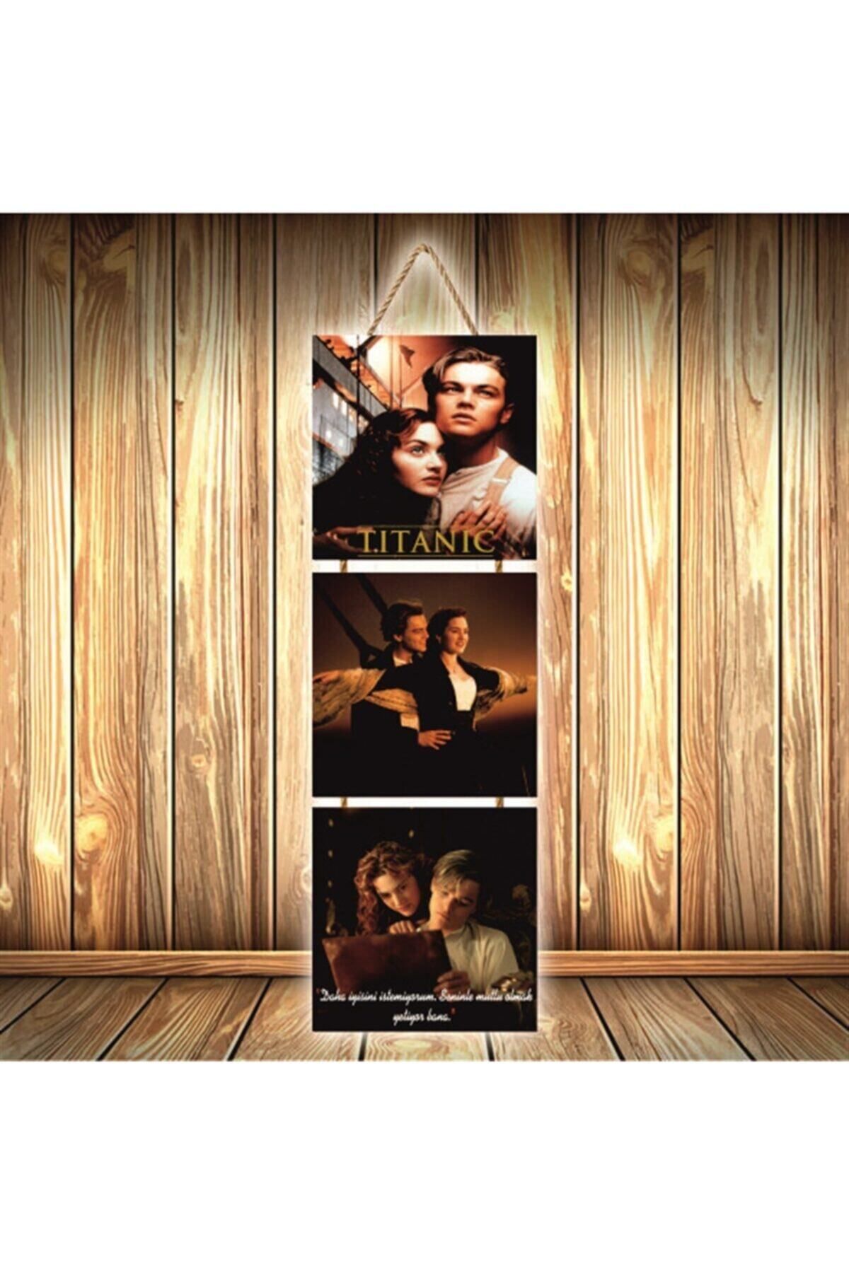 TAKIFİX Titanic Tasarımlı Üçlü Retro Ahşap Poster Ü360