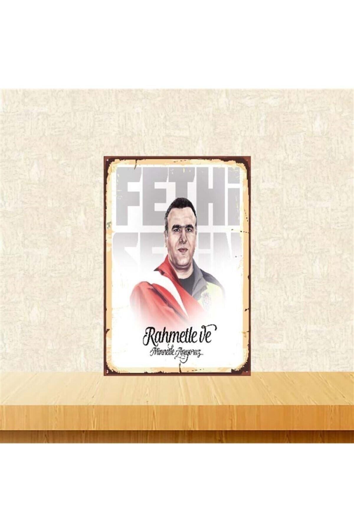 TAKIFİX Fethi Sekin Rahmetle Ve Minnetle 20-30 Cm Retro Ahşap Poster