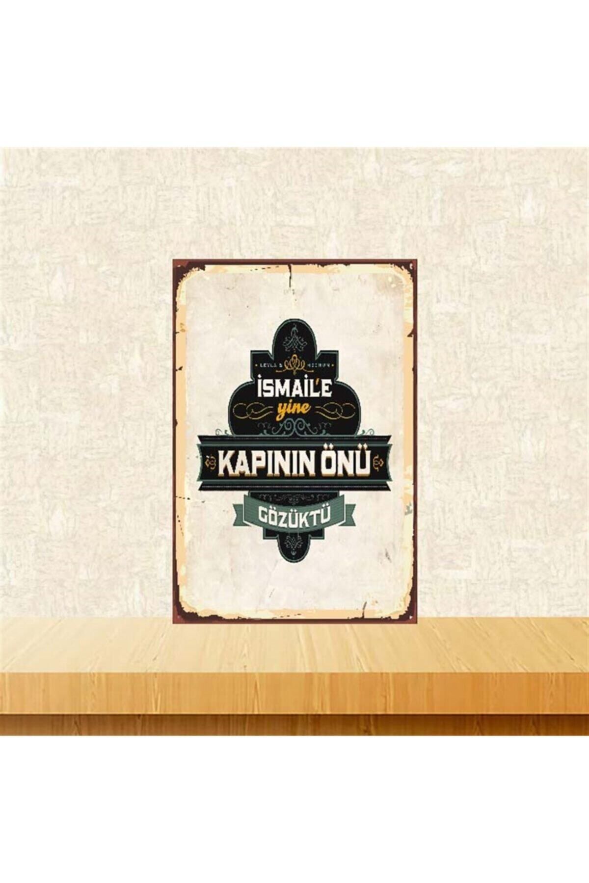 TAKIFİX Leyla Ile Mecnun Kapının Önü Gözüktü 20-30 cm Retro Ahşap Poster