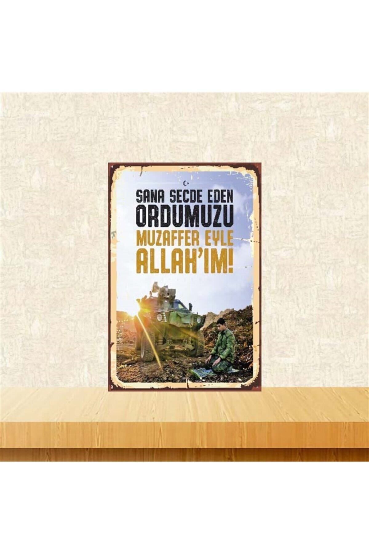 TAKIFİX Ordumuzu Muzaffer Eyle Retro Ahşap Poster
