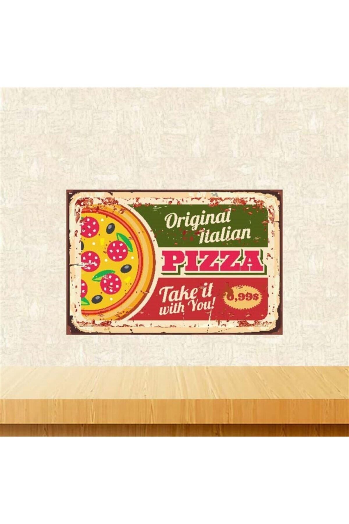 TAKIFİX Pizza Ahşap Poster