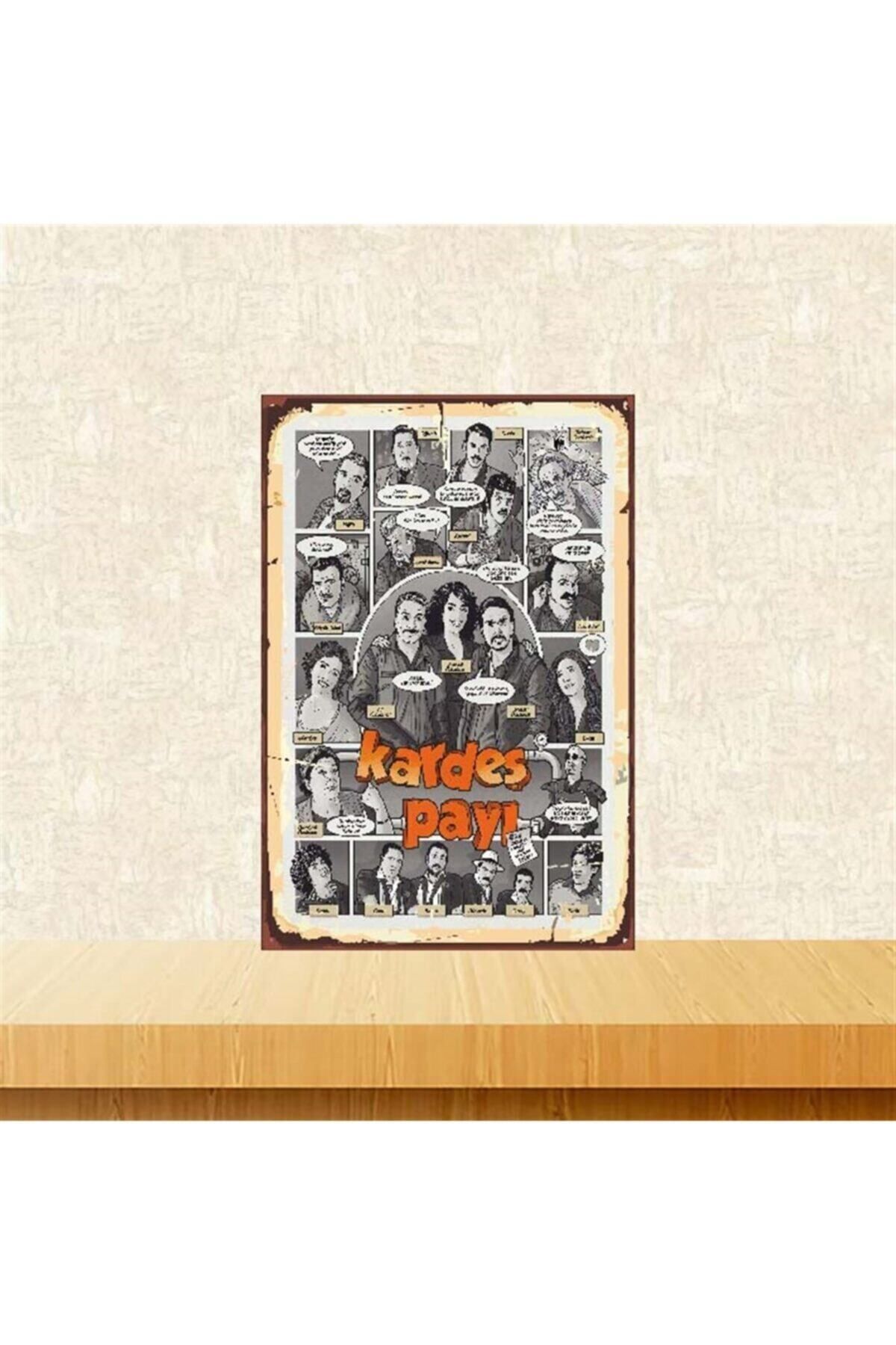 TAKIFİX Kardeş Payı Replikleri 20-30 Cm Retro Ahşap Poster