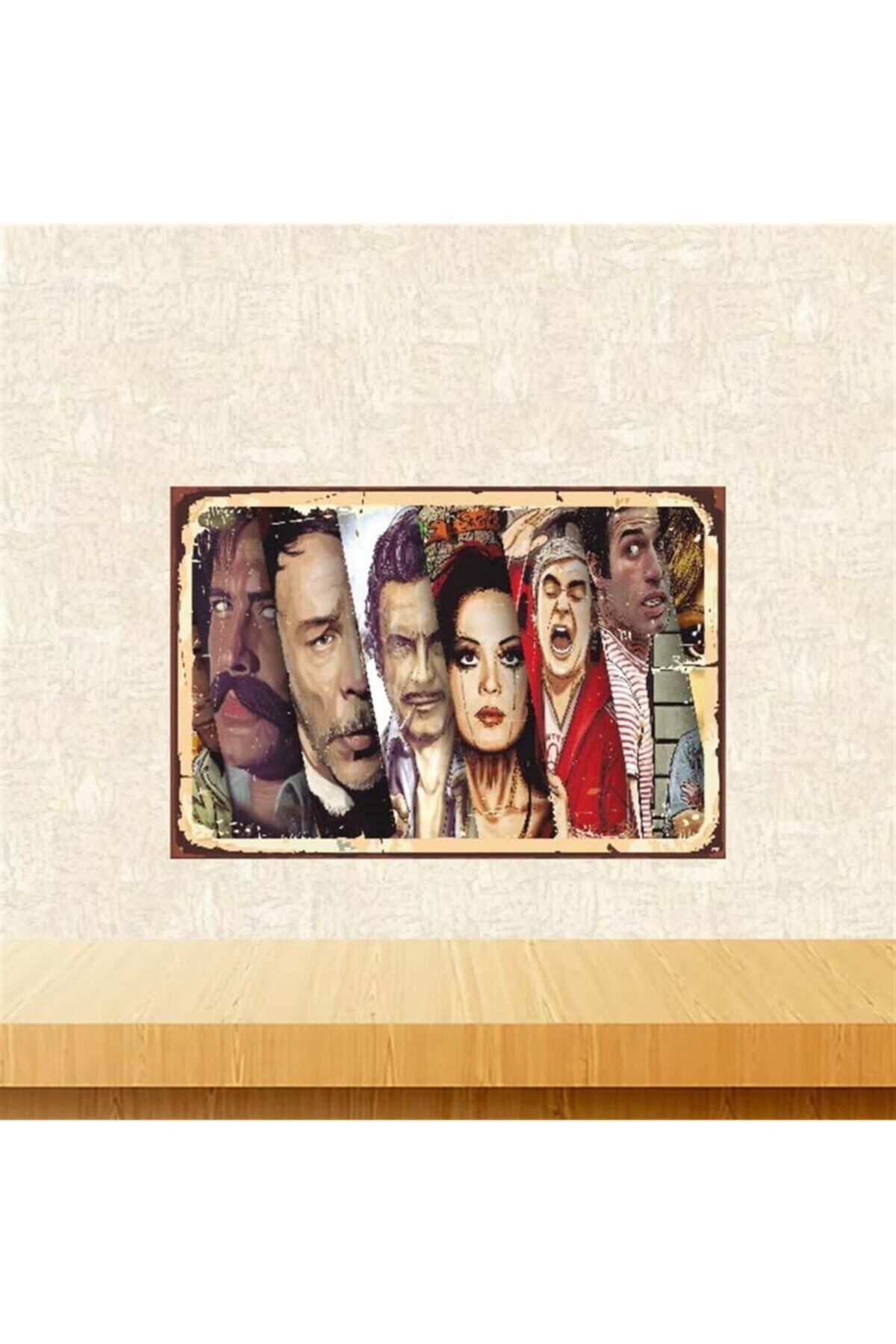 TAKIFİX Yeşilçam Efsaneleri 20-30 Cm Retro Ahşap Poster
