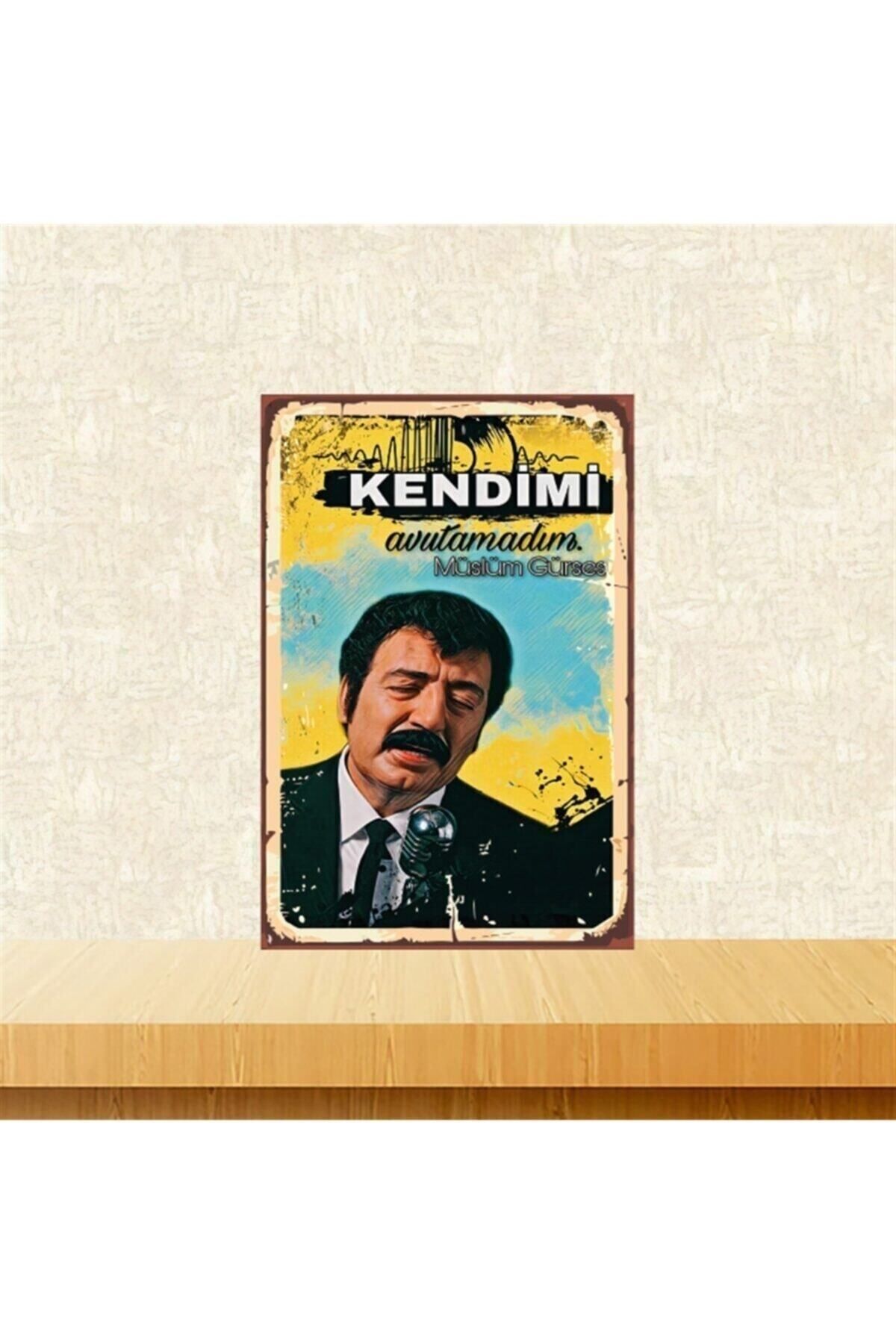TAKIFİX Müslüm Gürses Avutamadım 20-30 Cm Retro Ahşap Poster Tkfx4332
