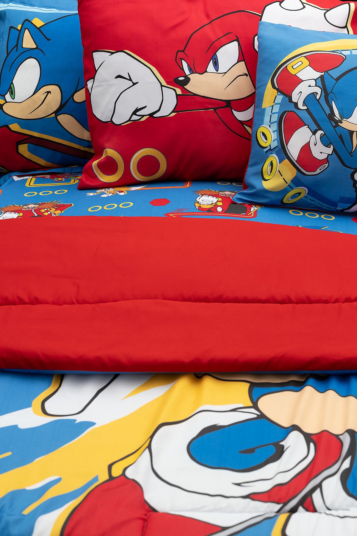 Sonic-5-in-1 Bnb Comforter Bedding Set – Brushed Microfiber & Polyester Shell – Red 8