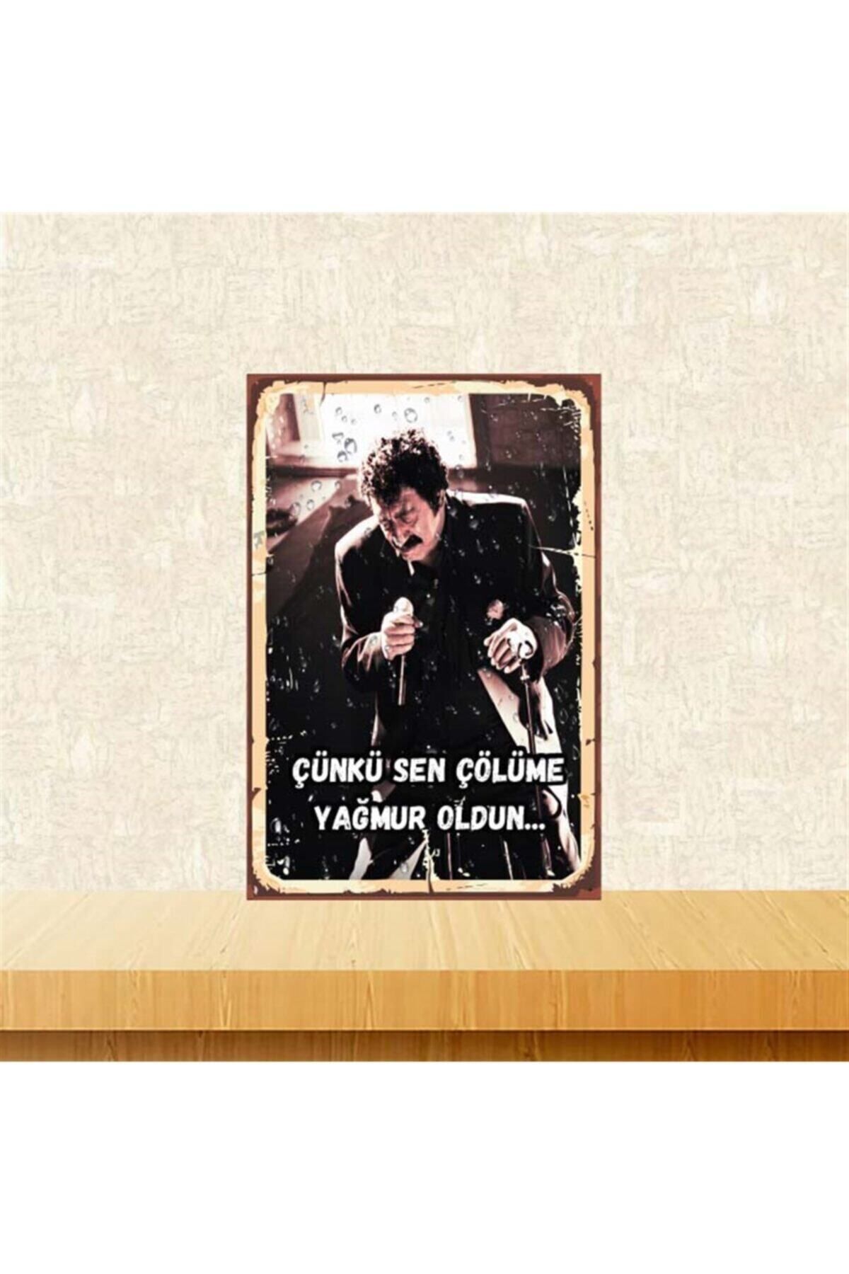 TAKIFİX Müslüm Gürses 20-30 cm Retro Ahşap Poster Tkfx4260