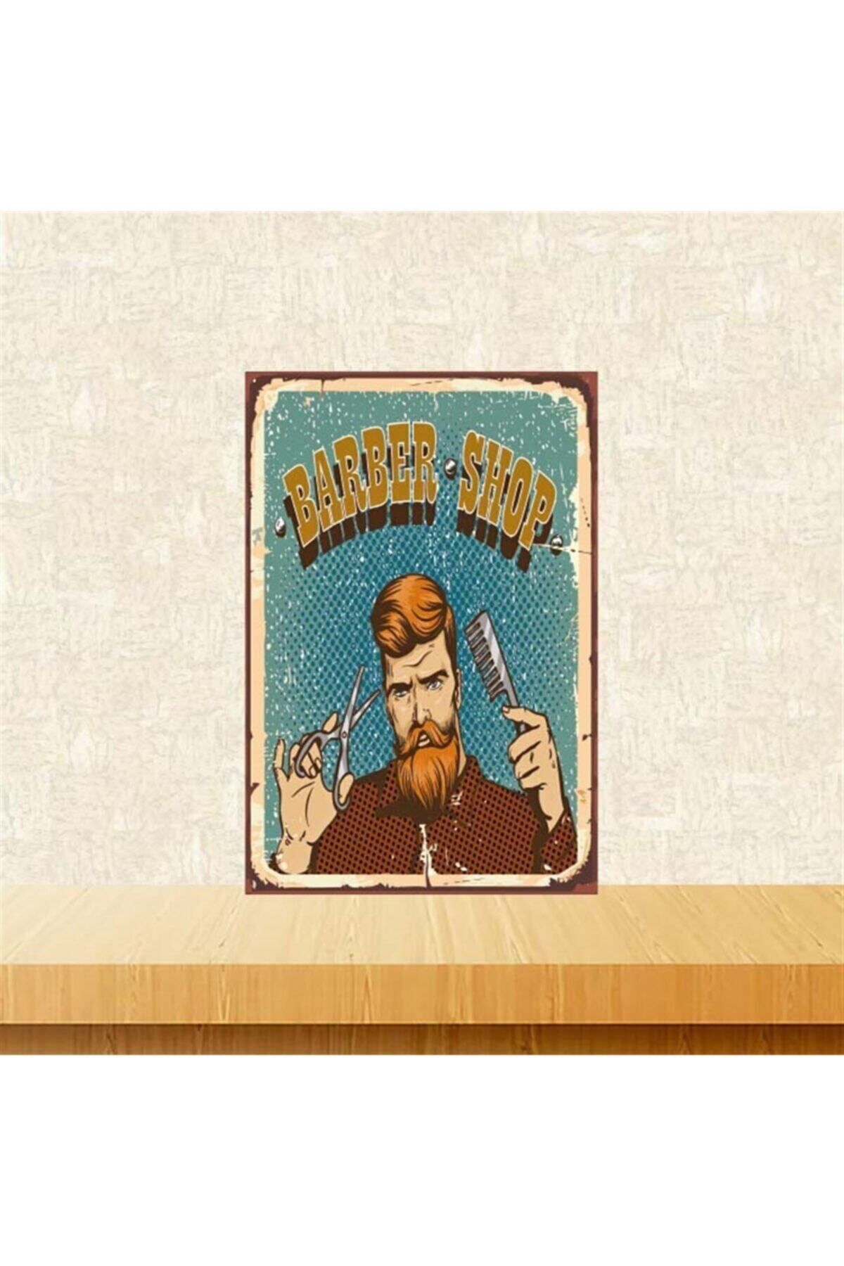 TAKIFİX Barber Shop 20-30 cm Retro Ahşap Poster Tkfx4216