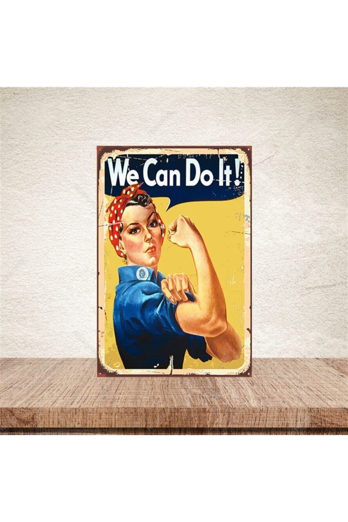 TAKIFİX We Can Do It! 20-30 Cm Retro Ahşap Poster