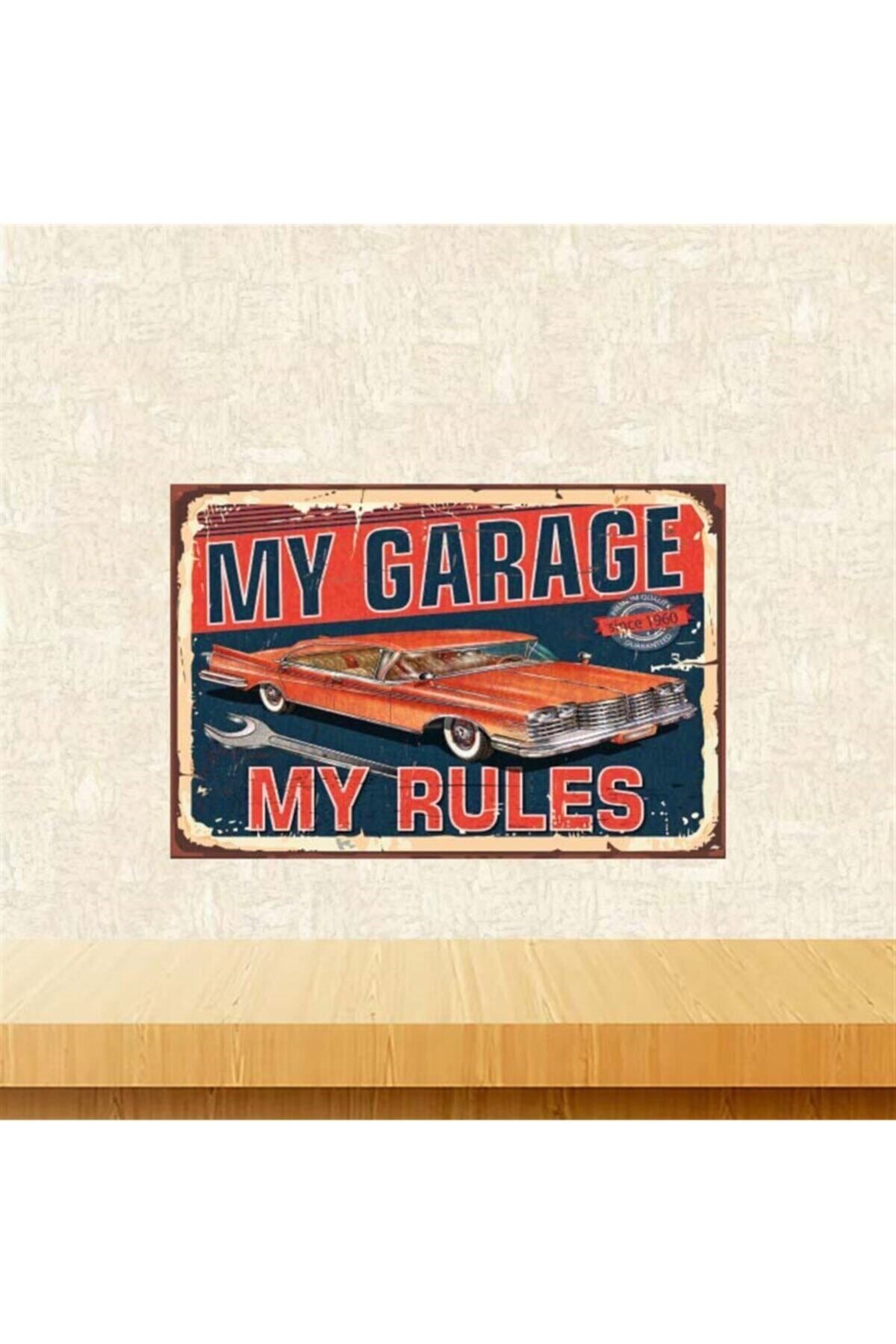 TAKIFİX My Garage 20-30 cm Retro Ahşap Poster