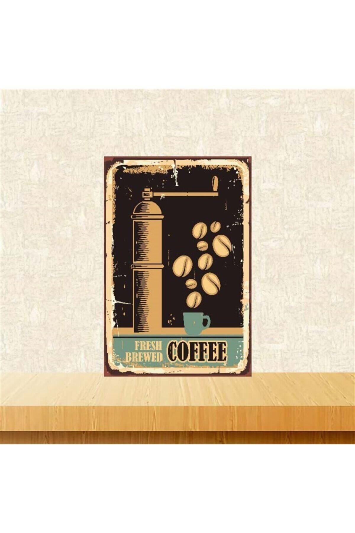 TAKIFİX Coffee 20-30 Cm Retro Ahşap Poster Tkfx4032