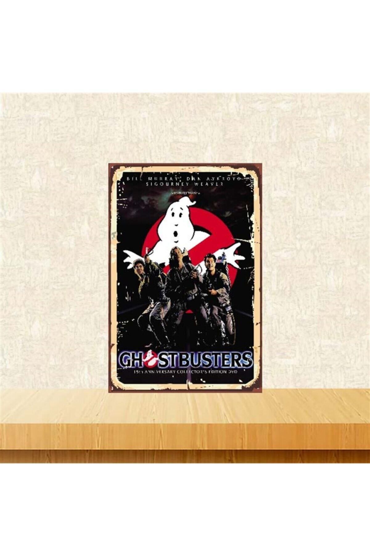 TAKIFİX Ghostbusters Tasarımlı 20-30 Cm Retro Ahşap Poster