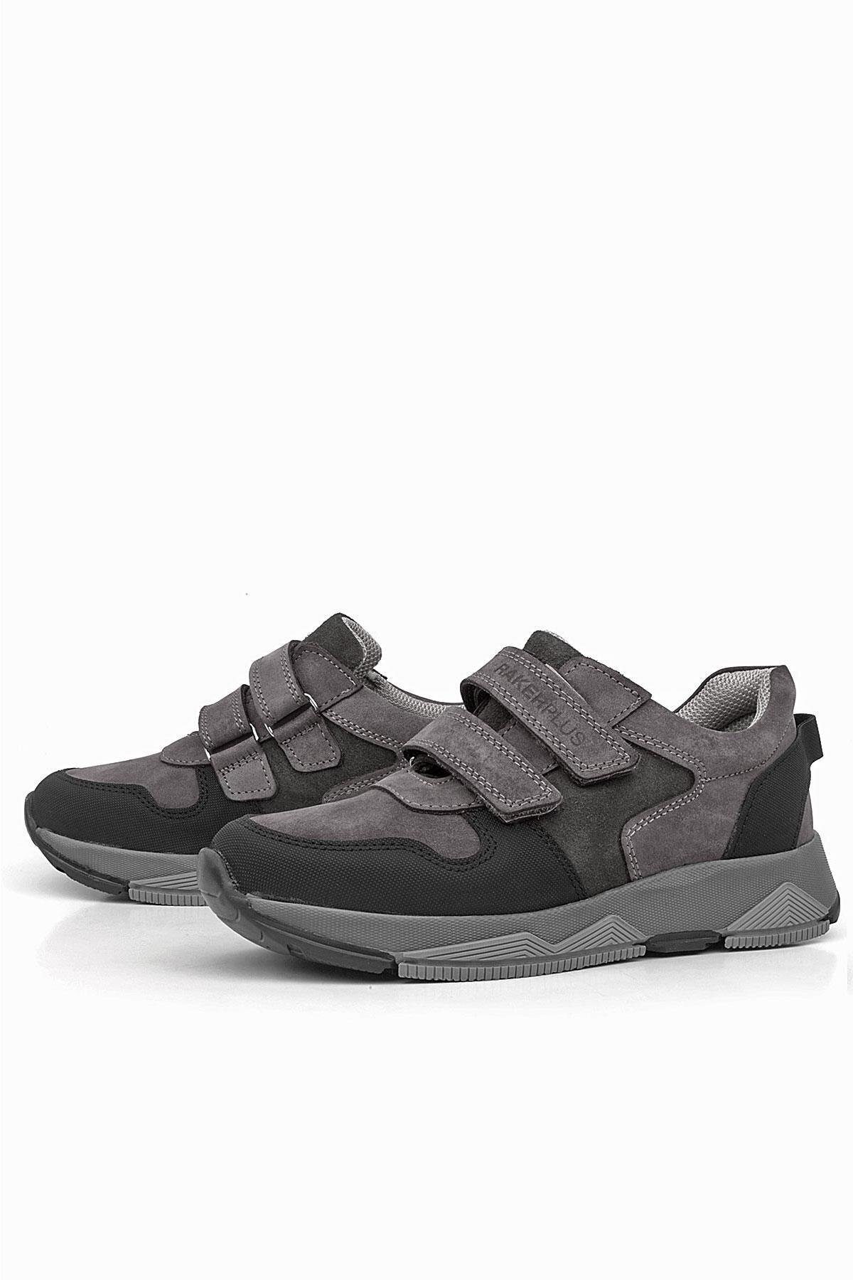 Rakerplus-Genuine Leather Gray Kids Sneakers Sports Shoes 5
