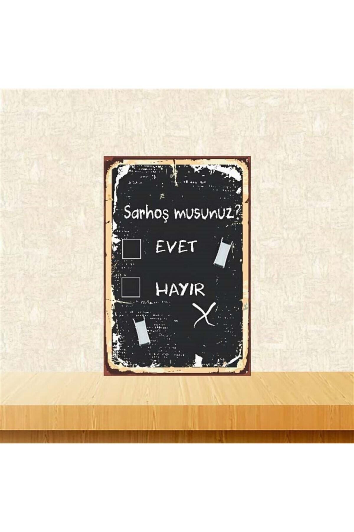 TAKIFİX Sarhoş Musun 20-30 cm Retro Ahşap Poster Tkfx3691