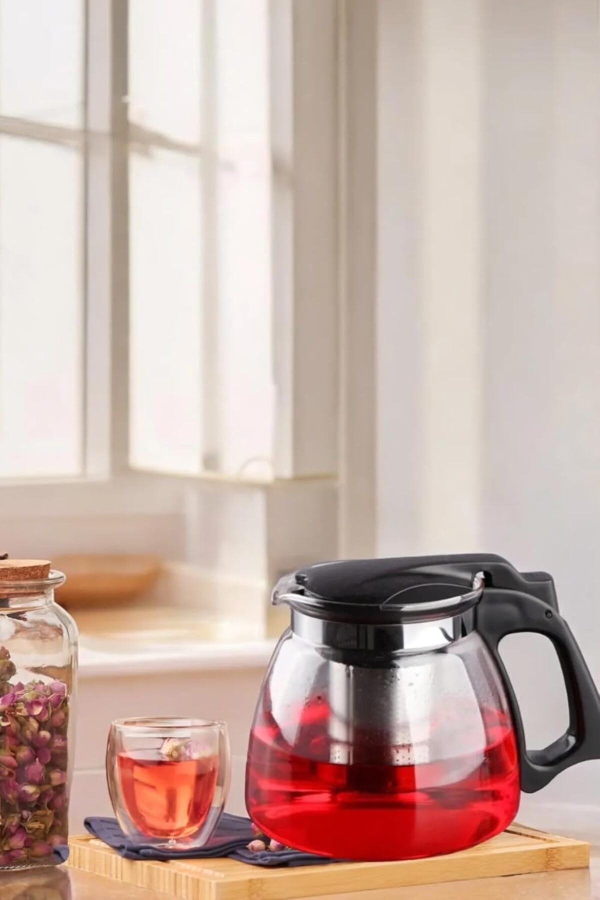 DERİK htsp Cam Demlik Süzgeçli 900ML THN80900 şmd al 1122015