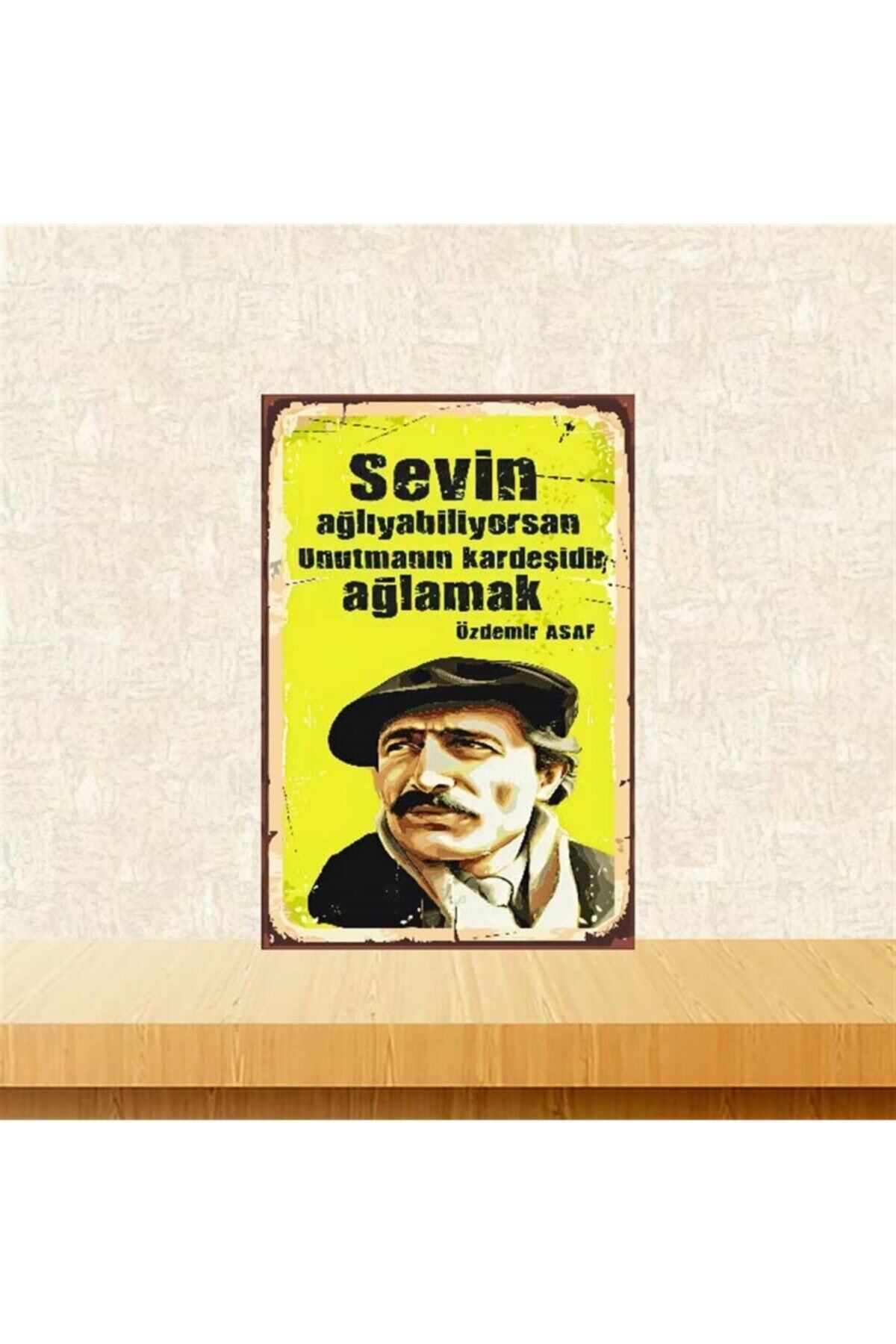 TAKIFİX Unutmanın Kardeşidir Ağlamak Özdemir Asaf 20-30 Cm Retro Ahşap Poster