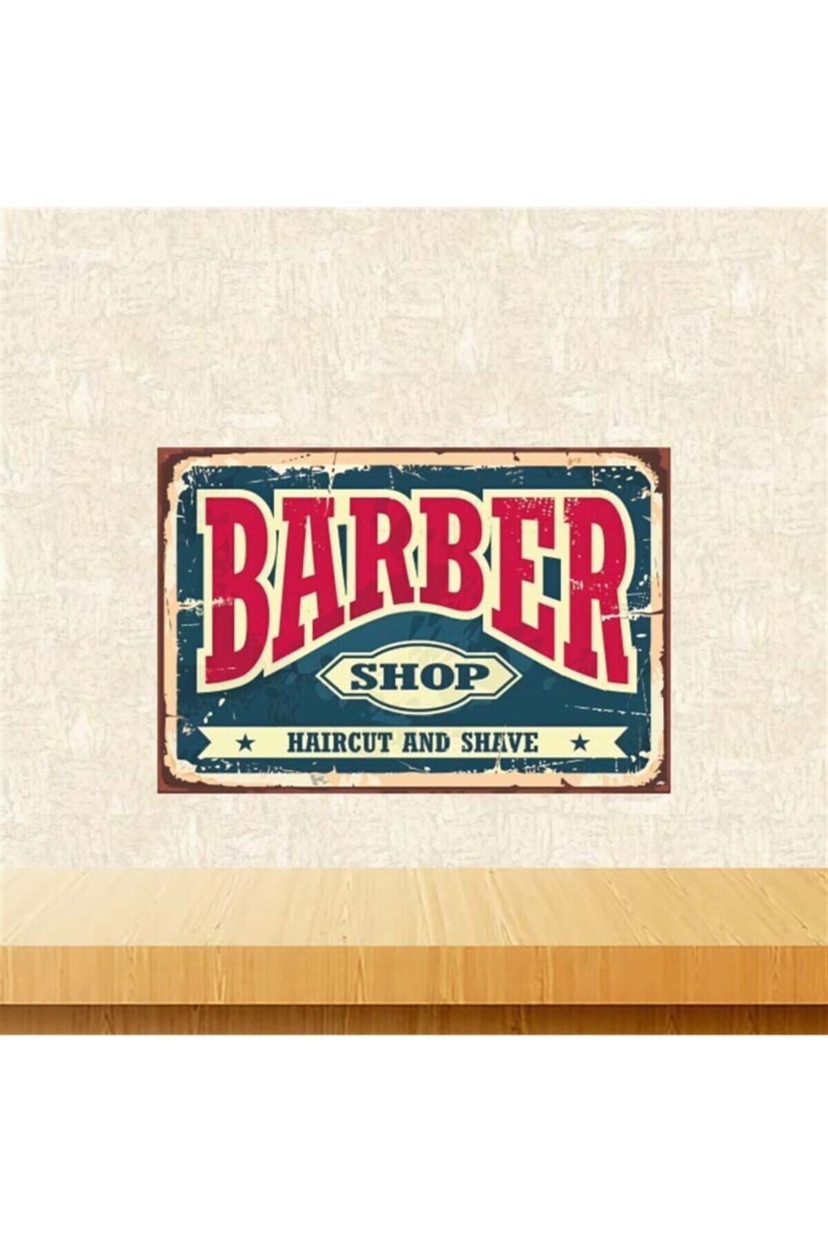TAKIFİX Barber Shop Retro Ahşap Poster Tkfx4205 20-30 cm