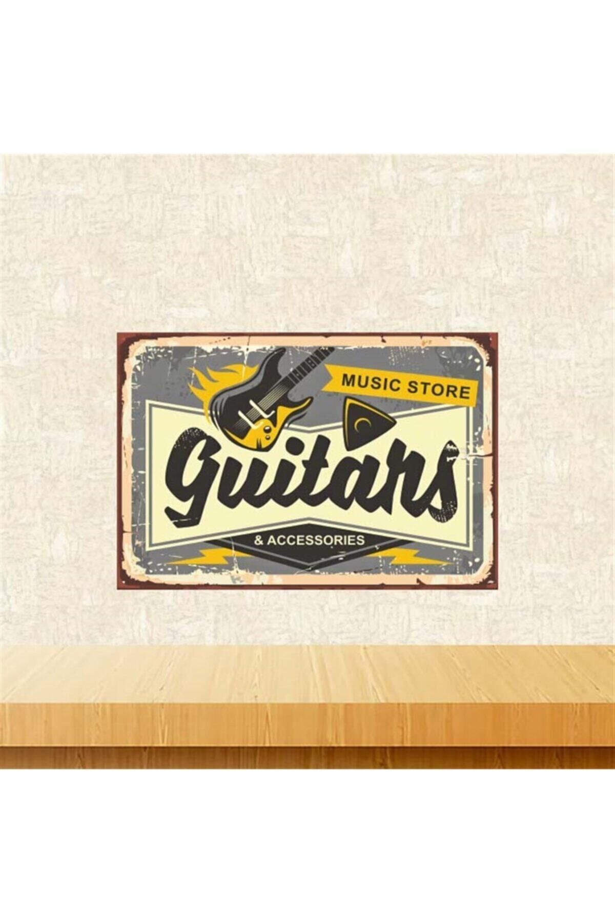 TAKIFİX Guitars 20 30 cm Retro Ahşap Poster Tkfx4160