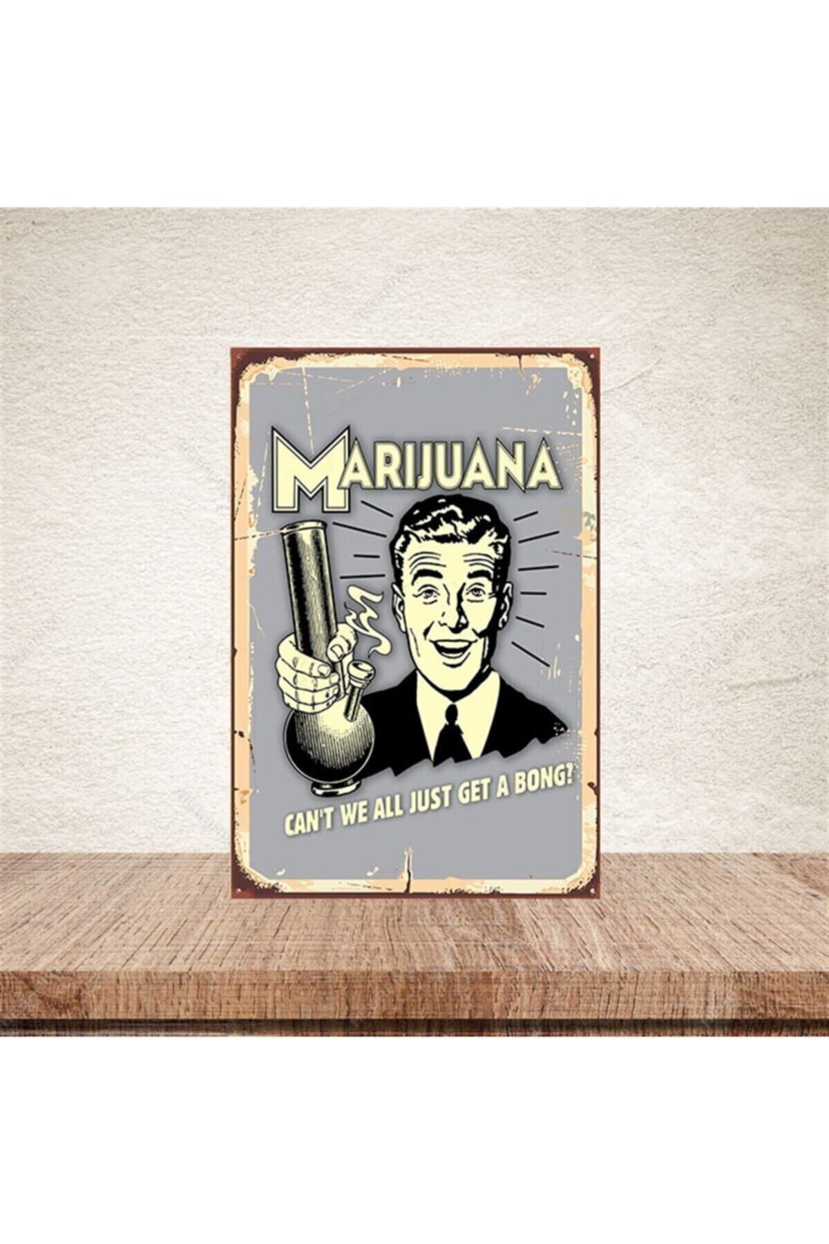 TAKIFİX MarijuanaRetro Ahşap Poster 20-30 cm