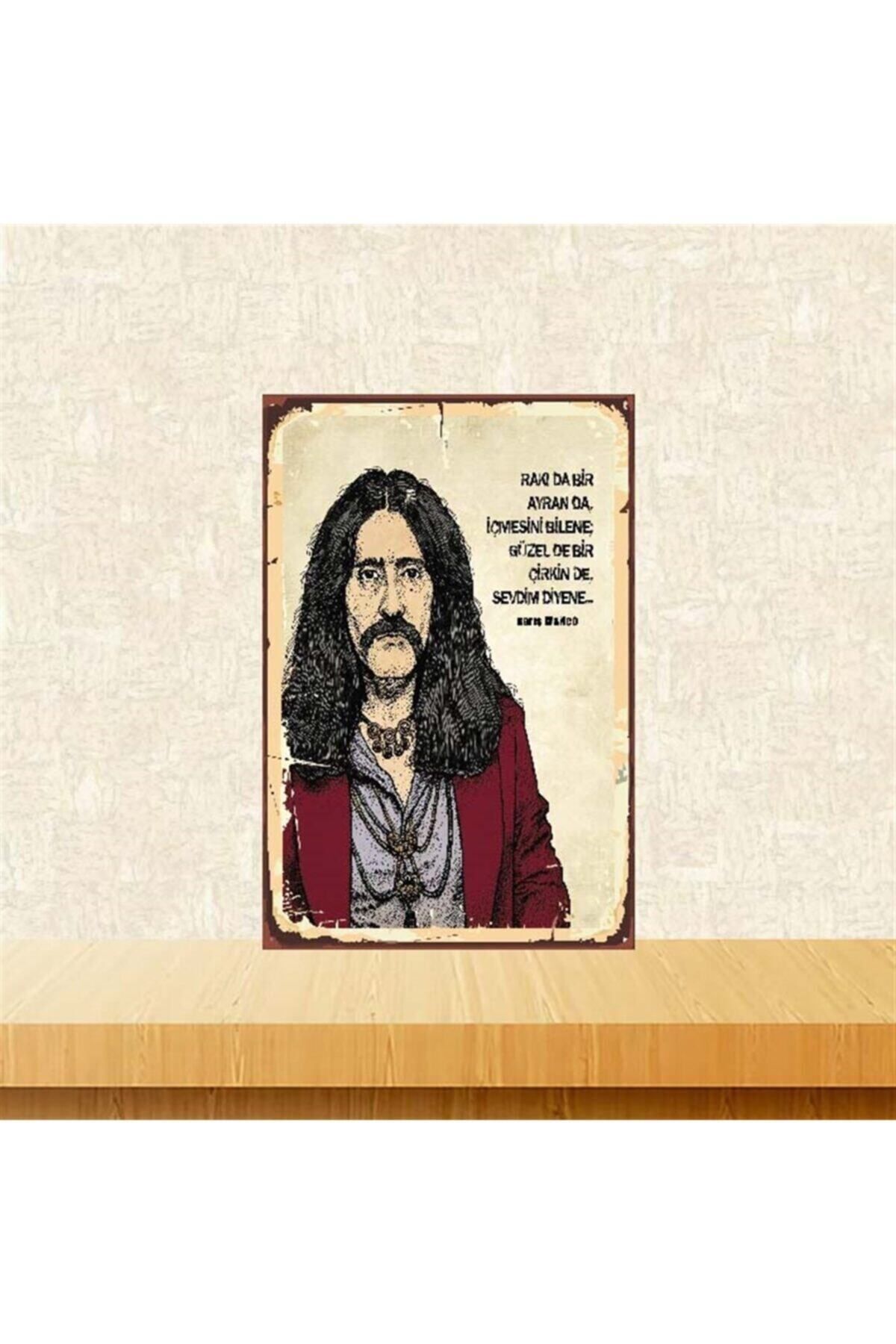 TAKIFİX Güzelde Bir Çirkinde Barış Manço 20-30 cm Retro Ahşap Poster
