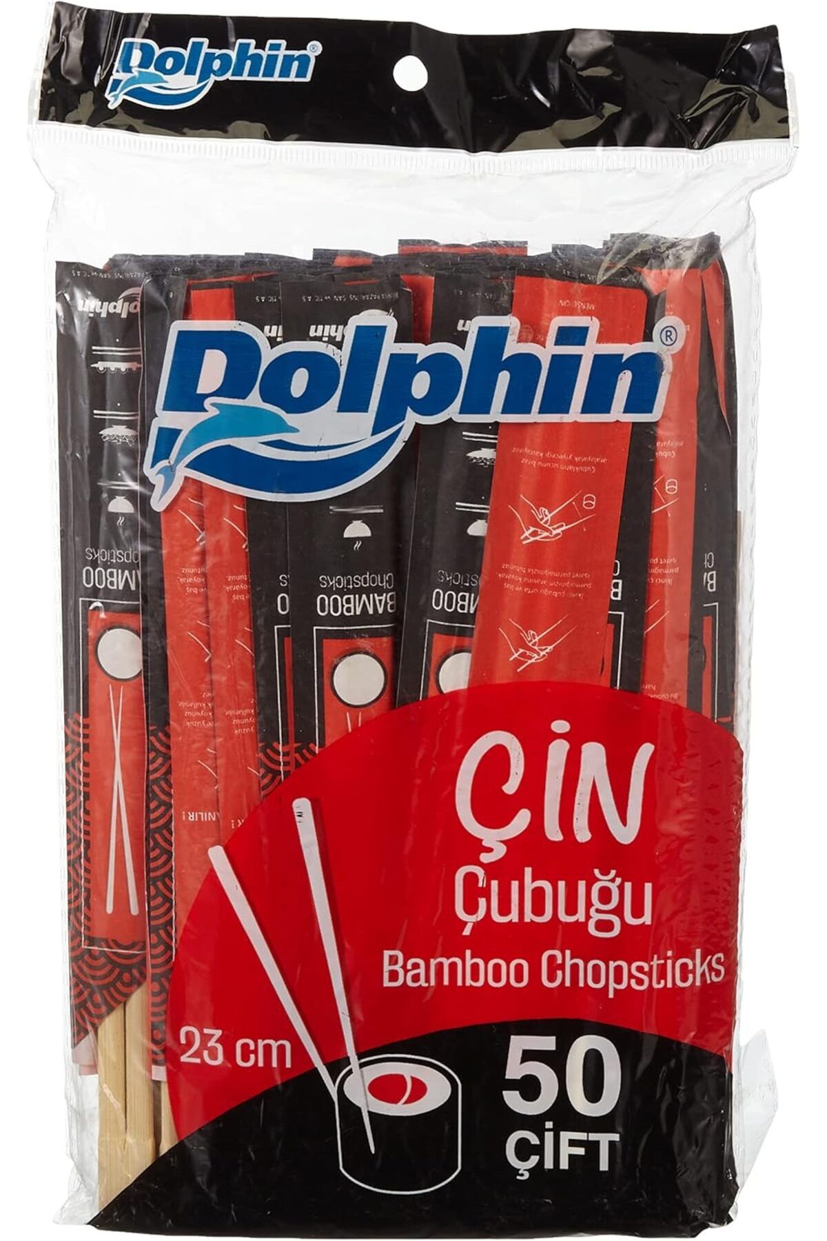 MEGOBİNE WHERE At Market Dolphin Çin Yemek Çubuğu-Chopsticks 23cm 50 Çift ZTML SYFT 1139610