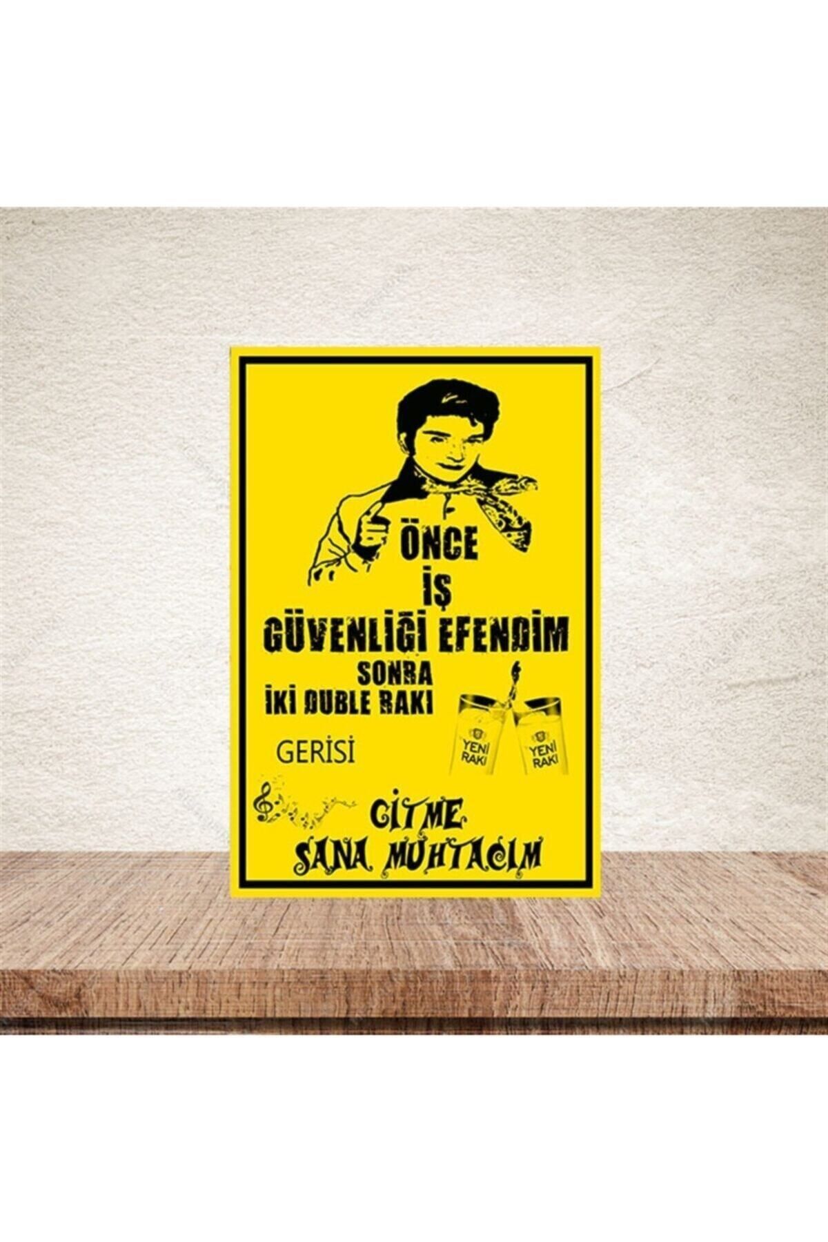 TAKIFİX Gitme Sana Muhtacım 20-30 Cm Retro Ahşap Poster
