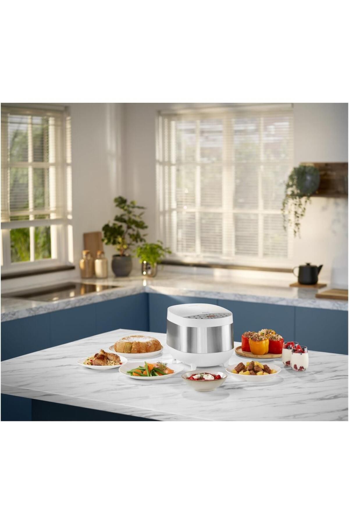 Philips-Multicooker Philips HD4713/40, 2000 W, capacitate 5 l, 60 programe presetate, control temperatura 14