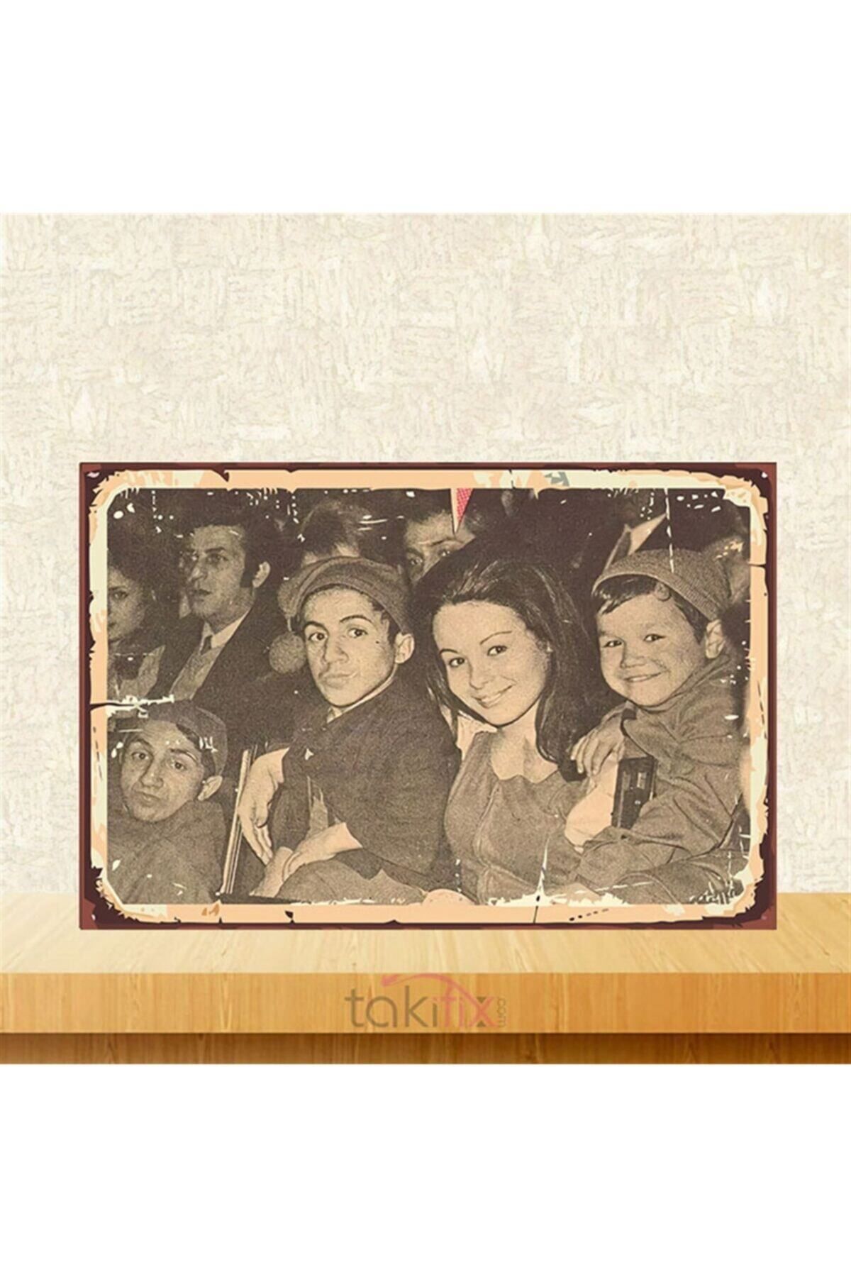 TAKIFİX Yeşilçam Pamuk Prenses Ve Yedi Cüceler 20-30 cm Retro Ahşap Poster