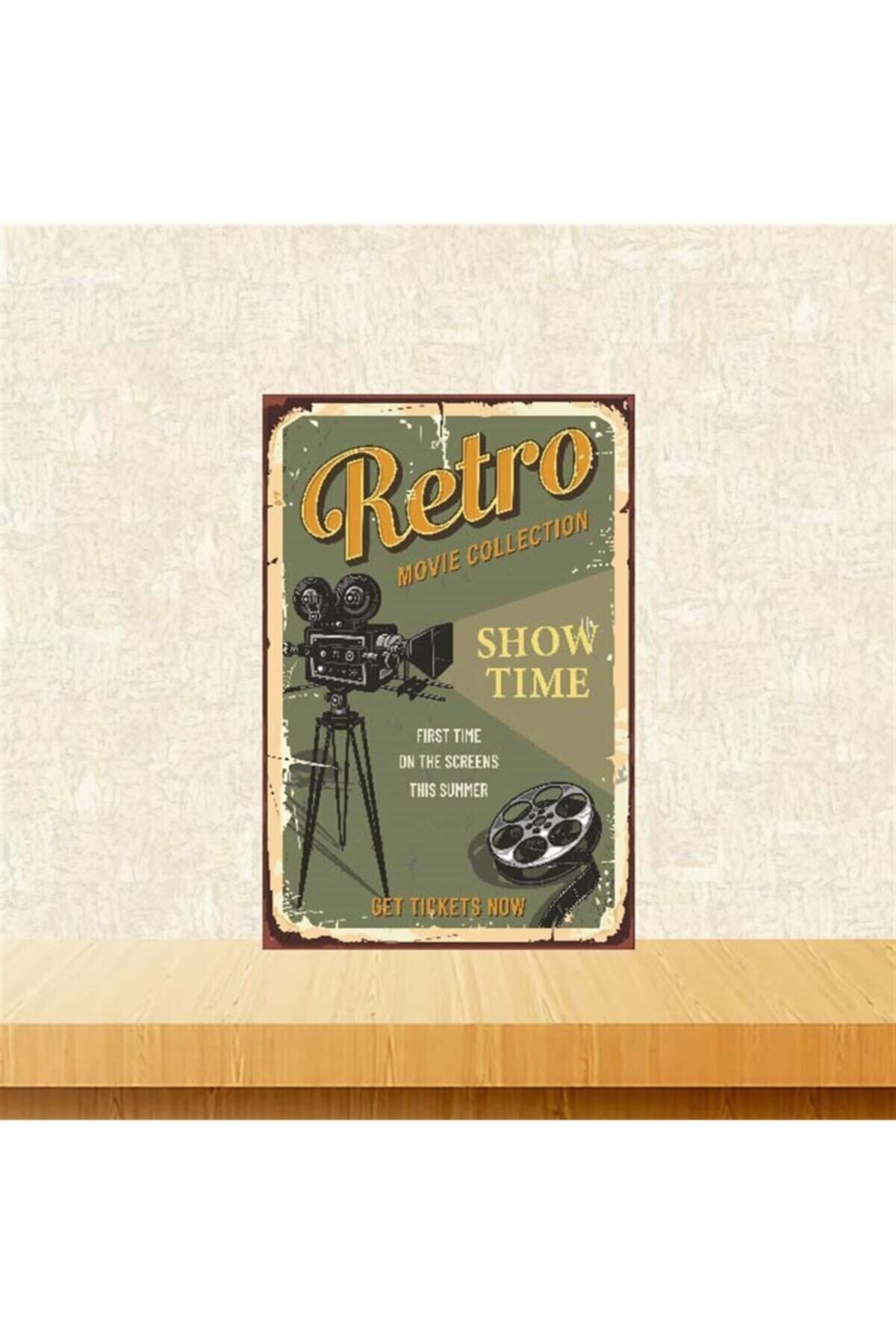 TAKIFİX Show Time 20-30 cm Retro Ahşap Poster Tkfx4030
