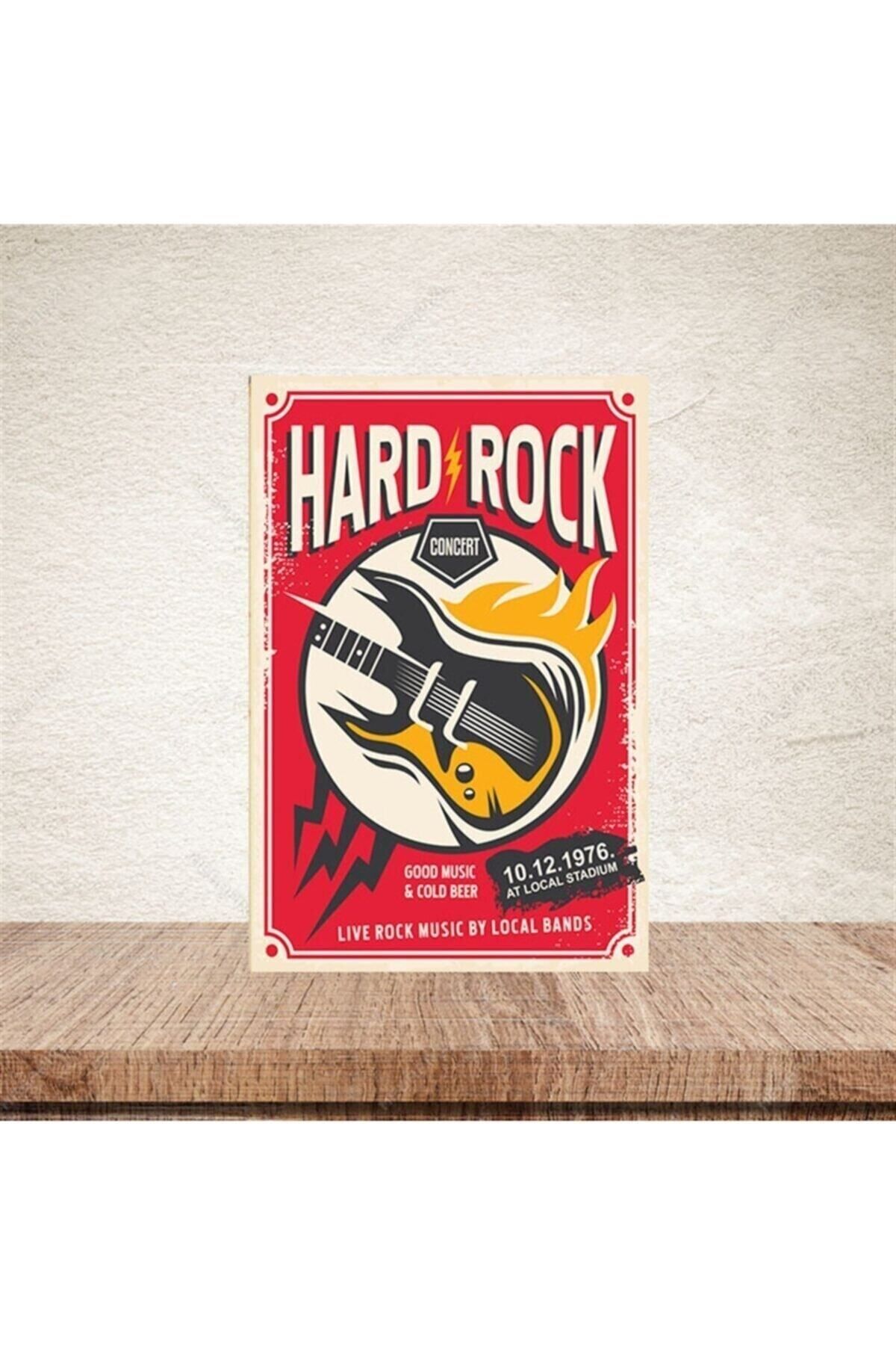 TAKIFİX Hard Rock 20-30 Cm Retro Ahşap Poster