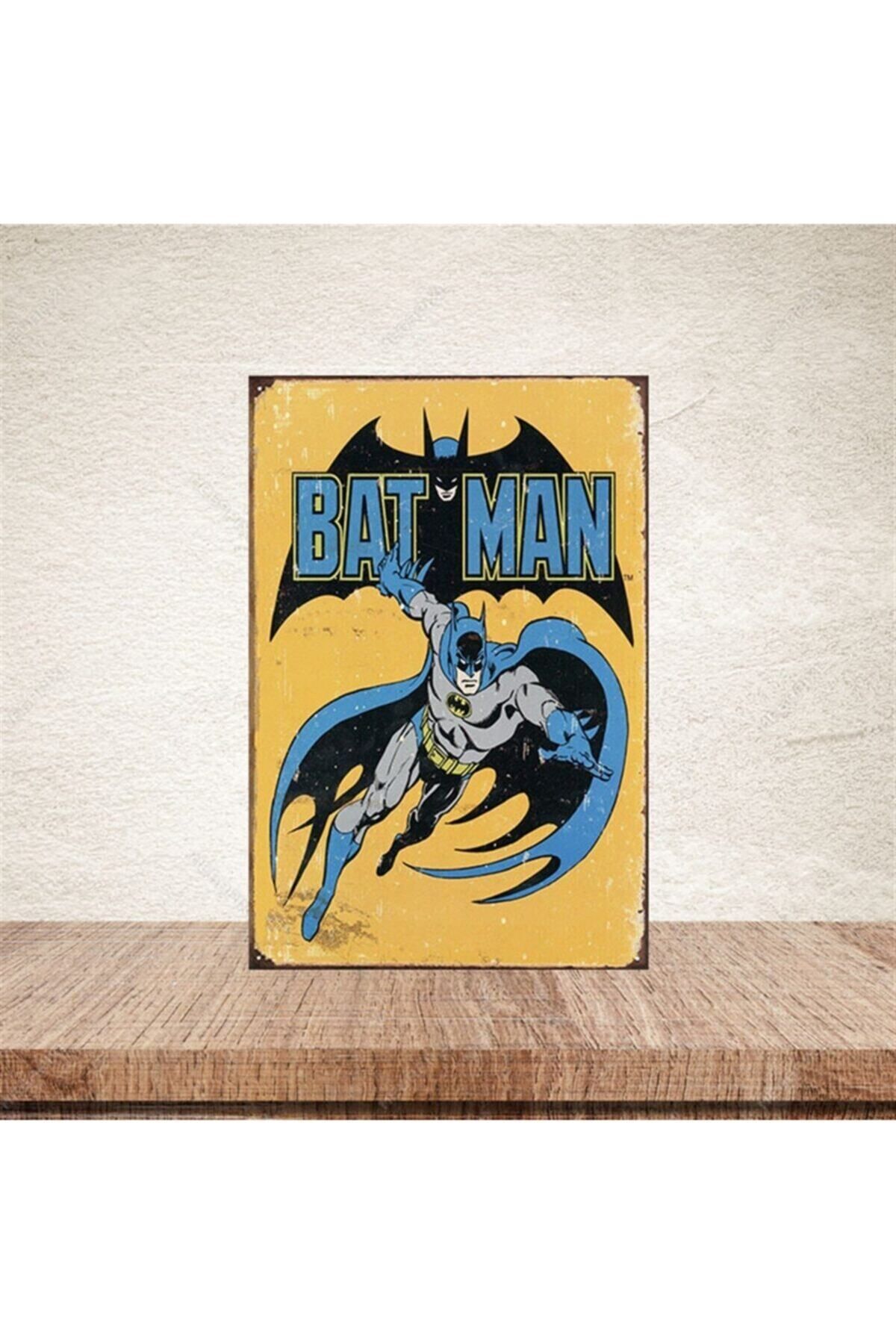 TAKIFİX Batman Retro Ahşap Poster 20-30 cm