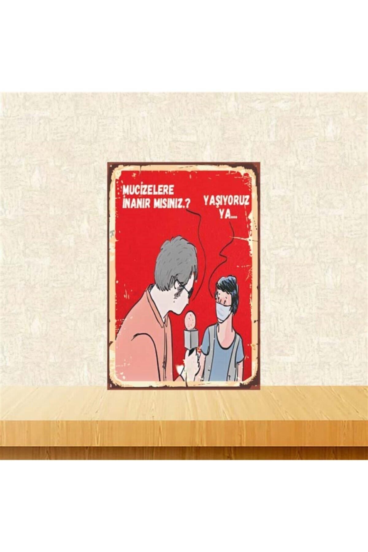 TAKIFİX Yaşıyoruz Ya Retro Ahşap Poster
