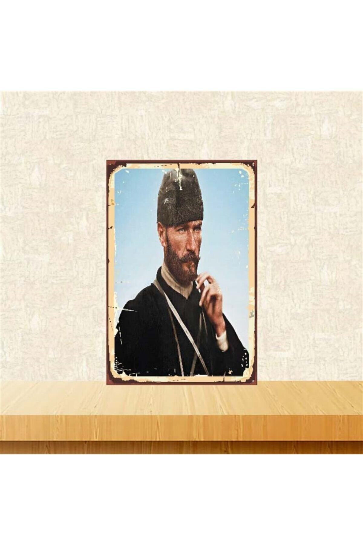 TAKIFİX Mustafa Kemal Atatürk 20-30 cm Retro Ahşap Poster Tkfx4007