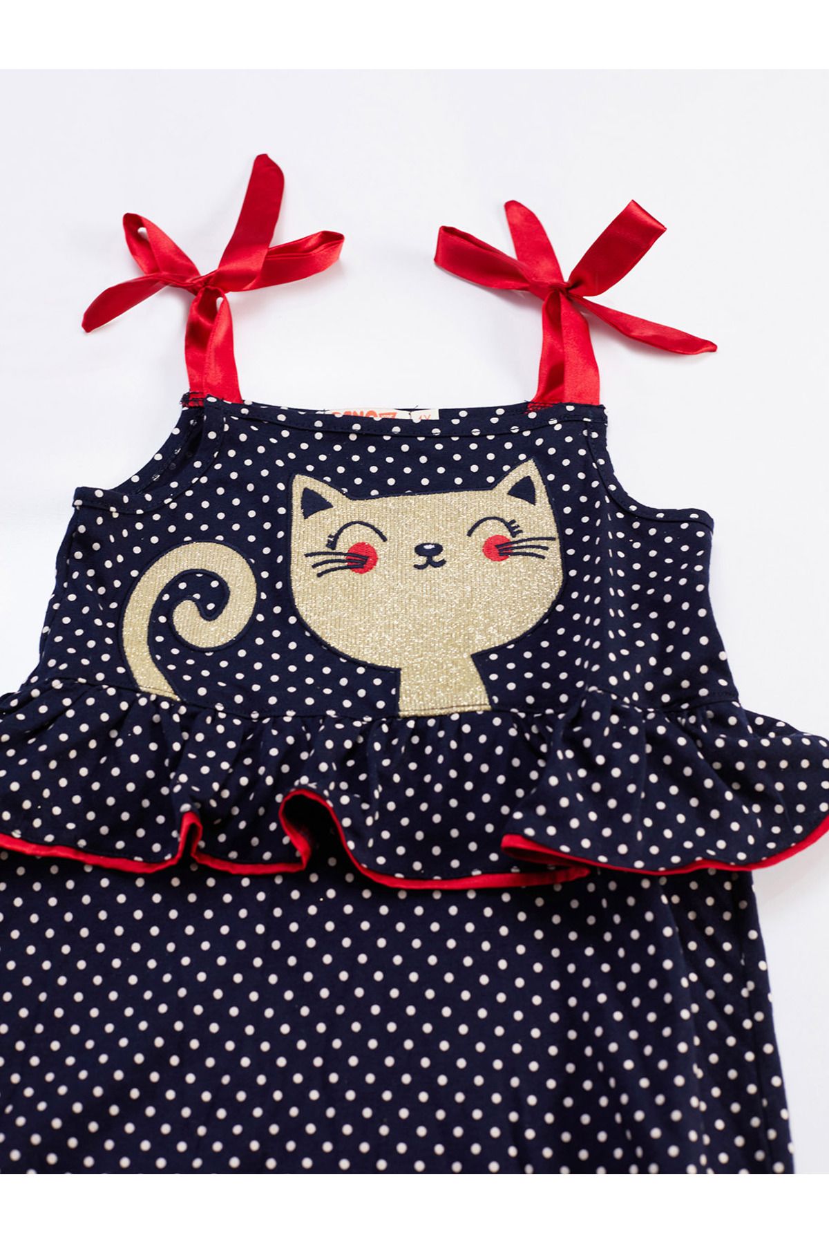 Denokids-Katzen-Jumpsuit für Mädchen mit Punkten 5