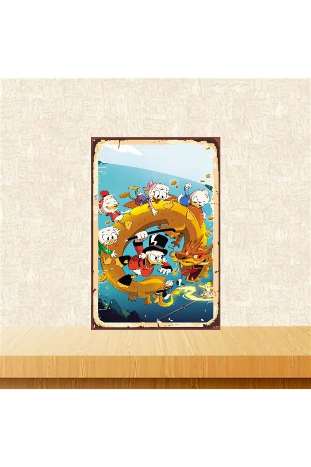 TAKIFİX Donald Duck Tasarımlı Retro Ahşap Poster