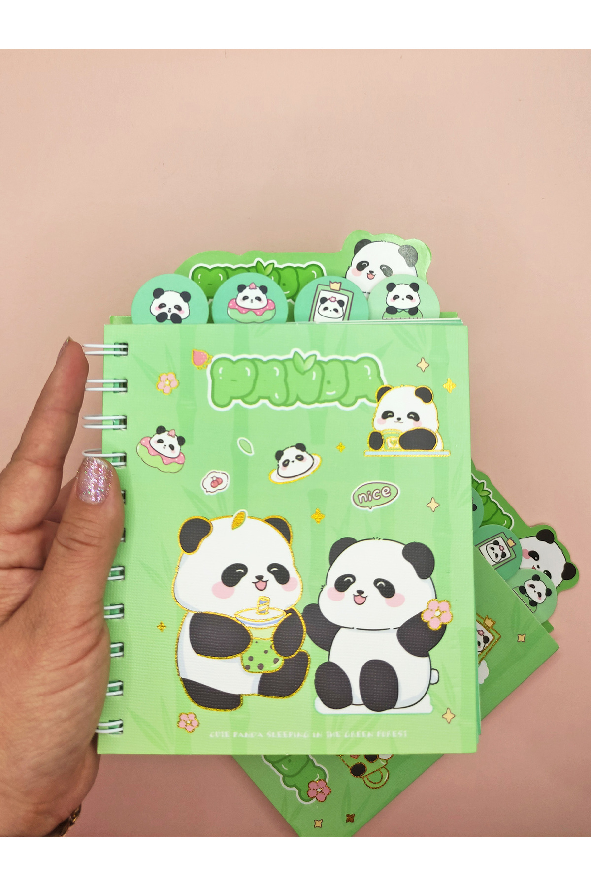Limmy-A5 Notepad with Cute Panda Bookmark (14X18 cm) - Panda Bff 2