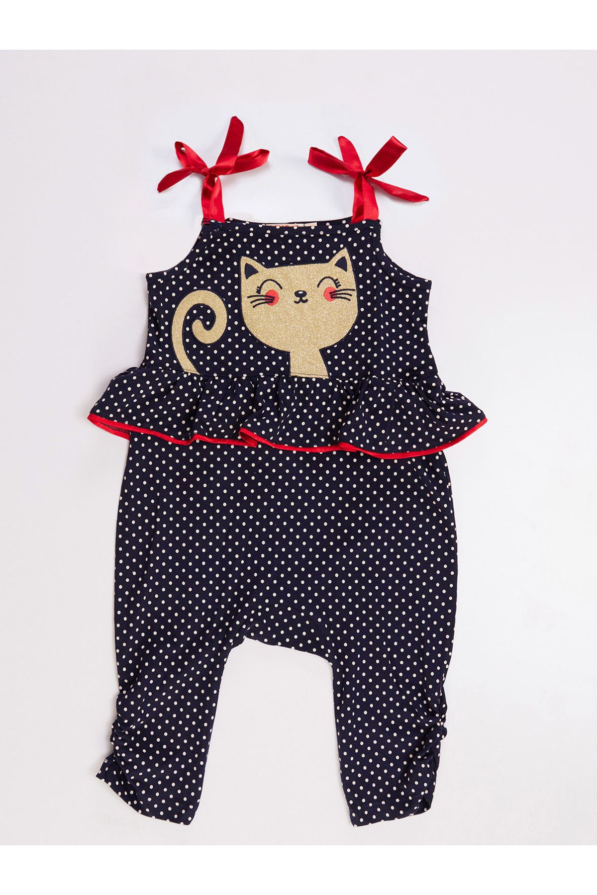 Denokids-Katzen-Jumpsuit für Mädchen mit Punkten 3